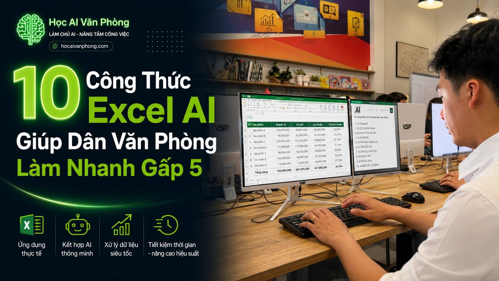 10 Công Thức Excel AI Giúp Dân Văn Phòng Làm Nhanh Gấp 5