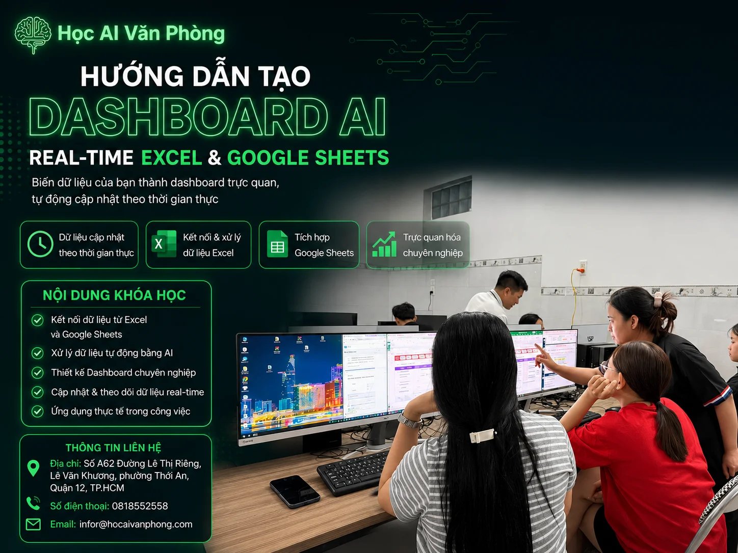 Hướng Dẫn Tạo Dashboard AI Real-Time Excel và Google Sheets