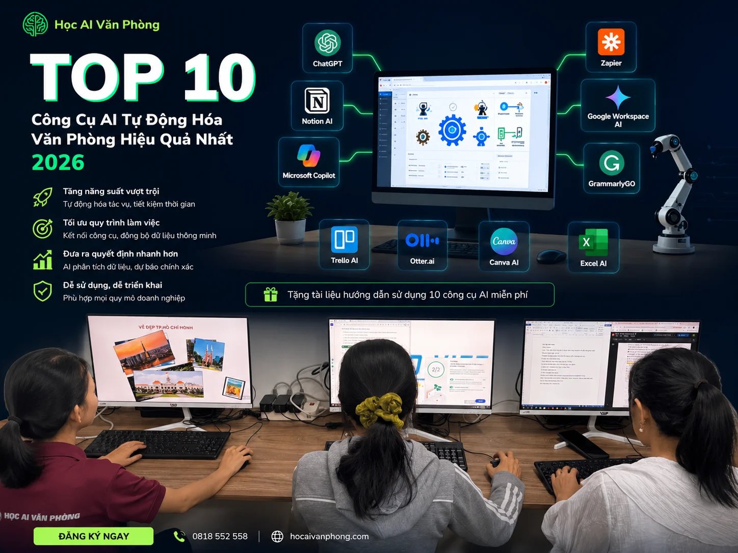Top 10 Công Cụ AI Tự Động Hóa Văn Phòng Hiệu Quả Nhất 2026